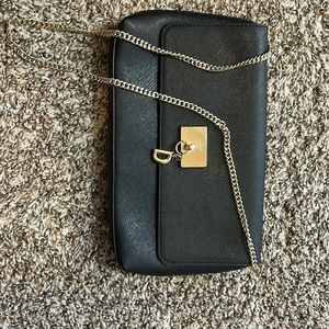 Black DKNY purse with chain